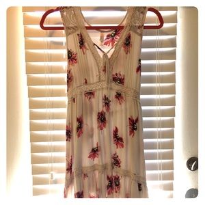 White and pink floral sun dress.